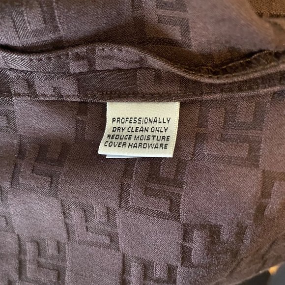 St John Sport Dark Brown All Over Logo Fitted Jacket with Gold Hardware Size S - Picture 7 of 9